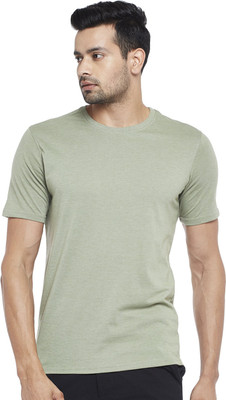 Byford by Pantaloons Solid Men Round Neck Light Green T-Shirt