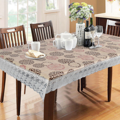 STYLZI PVC 4 Seater Solid Table Cover(Tan)