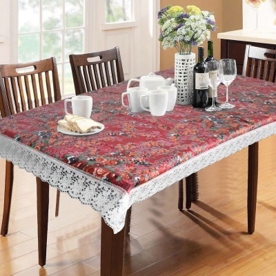 STYLZI Solid 4 Seater Table Cover(Red, PVC)