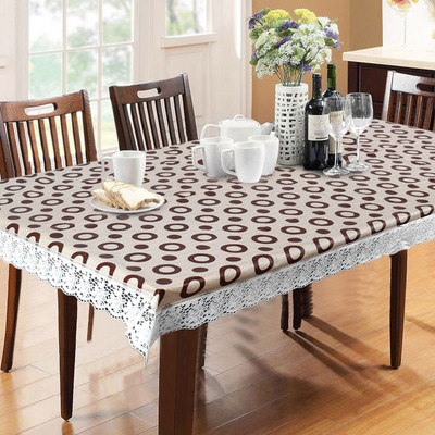 STYLZI Solid 4 Seater Table Cover(Beige, PVC)