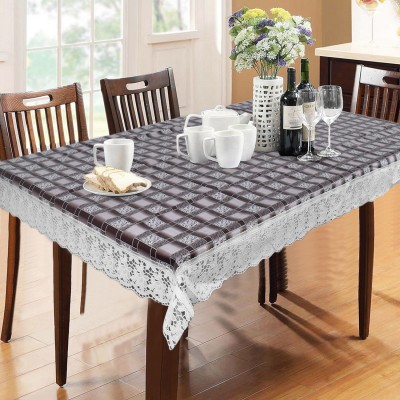 STYLZI Solid 4 Seater Table Cover(Brown, PVC)