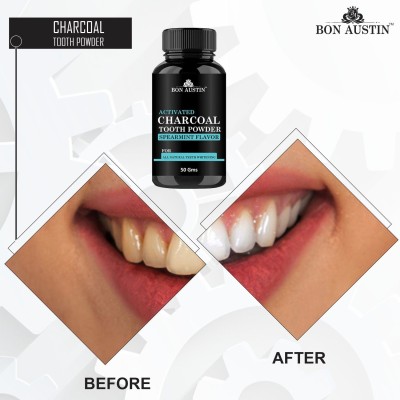 Bon Austin Premium Teeth Whitening Charcoal Powder- For instant Tooth Whitening (50 Gms)(50)