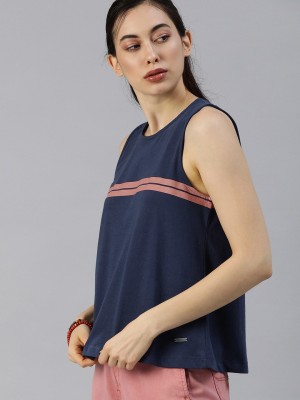 Roadster Casual Striped Women Dark Blue, Pink Top