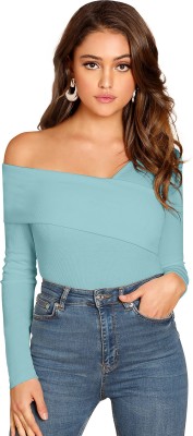 ILLI LONDON Casual Solid Women Light Green Top