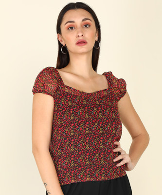 FLYING MACHINE Casual Floral Print Women Red Top