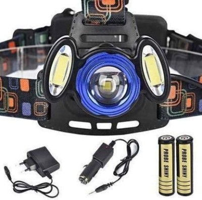 JRS TRADERS 3 Led lamp Headlamp Rechargeable Waterproof Head Flashlight for Trekking LED Headlamp Torch(Beige, 15 cm, Rechargeable)
