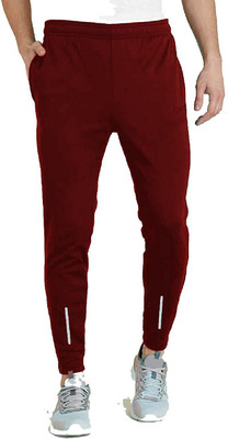 dissly Solid Men Red Track Pants