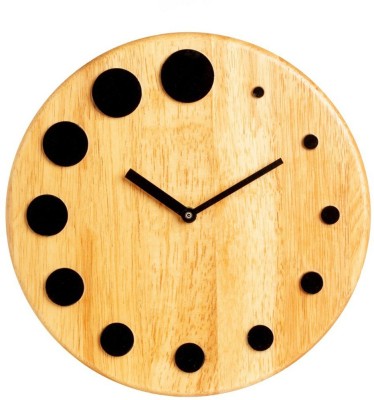 Crimson Knot Analog 24 cm X 1.1 cm Wall Clock(Brown, Without Glass, Standard)