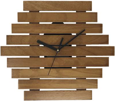Crimson Knot Analog 30.5 cm X 25.4 cm Wall Clock  (Brown, Without Glass)