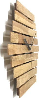 Crimson Knot Analog 30.5 cm X 25.4 cm Wall Clock(Brown, Without Glass, Standard)
