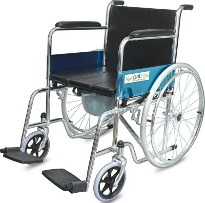 Entros KL609U Light Weight Wheelchair with Commode Seat Cushion and Pot Manual Wheelchair for old people, patient , Men & Women Manual Wheelchair(Self-propelled Wheelchair)