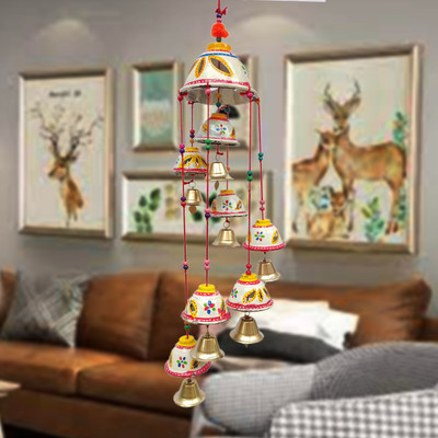 RVART Aluminium, Polyresin, Paper, Wood Windchime(19 inch, White)