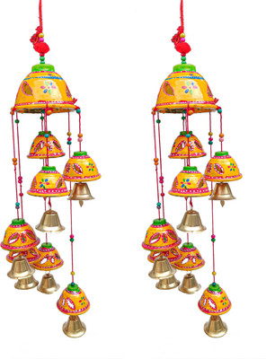 RVART Aluminium, Wood, Polyresin, Paper Windchime(20 inch, Yellow)