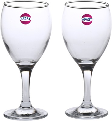 AFAST (Pack of 2) Bavrage Tumbler Multi Purpose Wine Glass Transparet & Self Designer Set Of 2 Stylish Glass -WI22 Glass Set Wine Glass(300 ml, Glass, Clear)