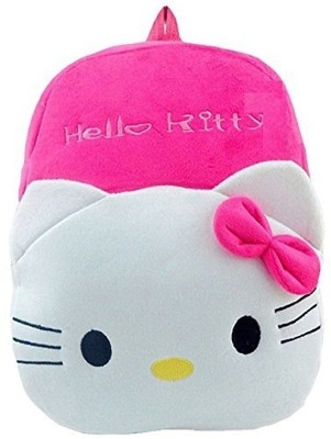 Pandora Hello Kitty Velvet School Bag for Nursery Kids, Age 2 to 5 School Bag(Pink, 10 L)