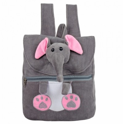 Frantic Grey Elephant Kids School Bag Waterproof Plush Bag(Grey, 10 L)