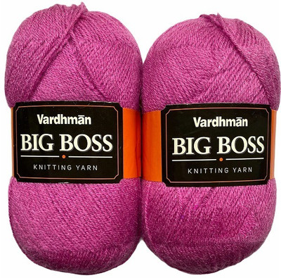JEFFY Vardhman BigBoss Wool Soft Fingering Hand Knitting Dyed Purple Wool Crochet Hook Yarn (400 g) Shade no.26