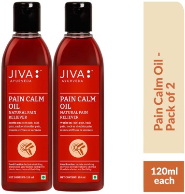 JIVA Pain Calm Oil - For Relief from Joint and Muscular Pain - 120 ml Each - Pack of 2(Pack of 2)