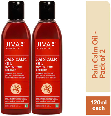 JIVA Pain Calm Oil - For Relief from Joint and Muscular Pain - 120 ml Each - Pack of 2(Pack of 2, 120 ml)