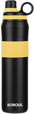 BOROSIL 800 ml Steel Flask(Pack of 1, Black, Yellow)