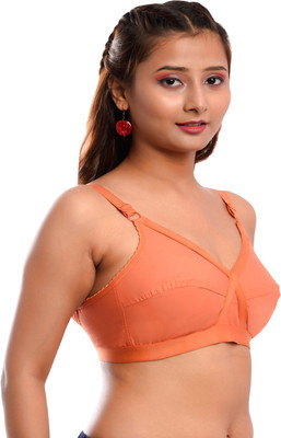Viral Girl Women T-Shirt Non Padded Bra(Orange)