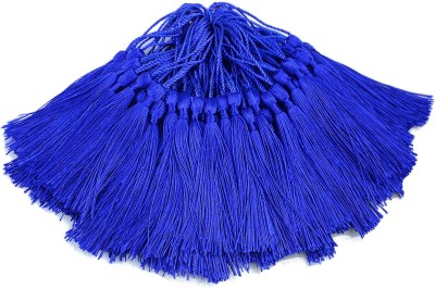 TIMESETL 50 Psc 13cm/5 Inch Silky Floss Craft Tassels, Latkan Handmade Tassel with Loop for Jewelry Making Souvenir, Bookmarks, DIY Craft Accessory (Navy Blue) Brooch(Blue)