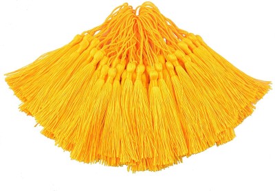TIMESETL 50 Psc 13cm/5 Inch Silky Floss Craft Tassels, Latkan Handmade Tassel with Loop for Jewelry Making Souvenir, Bookmarks, DIY Craft Accessory (Royal Gold) Brooch(Gold)