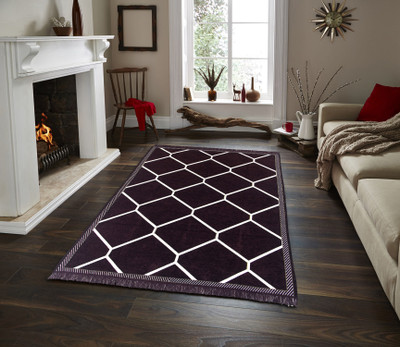 Linen Basics Brown Chenille Runner(5 ft,  X 7 ft, Rectangle)