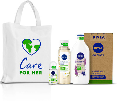 NIVEA Naturally Good Skin Care Gift Pack with Canvas Tote Bag 4 Items in the set(550 ml)