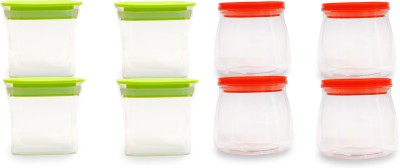 gmart Plastic Grocery Container  - 600 ml, 900 ml(Pack of 8, Multicolor)