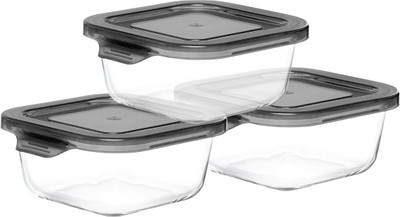 Flipkart SmartBuy Glass Utility Container  - 350 ml(Pack of 3, Black)