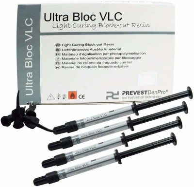 Prevest DenPro ULTRA BLOC VLC LIght Curing Block-out Resin Pack of 4 /No Surgical Plier(Steel)