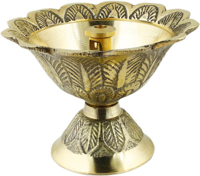 DreamKraft Brass Table Diya(Height: 2.1 inch)