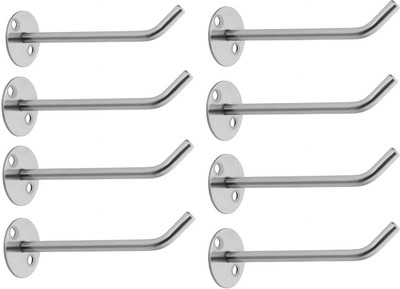 Nixnine NX2720 Stainless Steel Display Hook Hanger Showroom/Mobile Shop/Wall Mount/Clothing (4 Inch) Pack of 8 Door Hanger