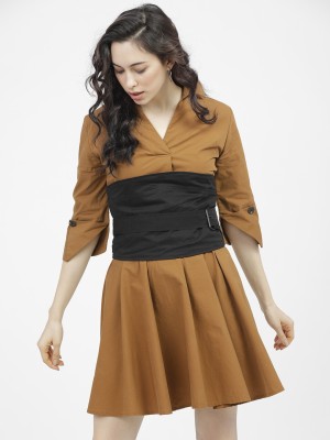 Tokyo Talkies Women A-line Brown Dress