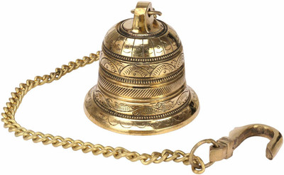 pranchi PR BRASS ANTIQUE Hanging BeLL (600GM) Brass Decorative Bell(Gold, Brown, Pack of 1)