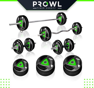 PROWL 50 kg Professional Metal Integrated Rubber Plates Home Gym Combo