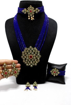 krisha Alloy Gold-plated, Enamel Yellow Jewellery Set(Pack of 1)