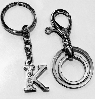ROYALSHOP ALPHABET K LETTER KEY RING + HOOK KEY CHAIN SET OF 2 Key Chain