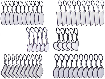 Yorkker Sublimation Blank Keychain Pack of 50 pcs |Single Side MDF Printable with Sublimation Ink Only Key Chain
