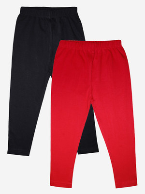 KiddoPanti Legging For Girls(Red Pack of 2)