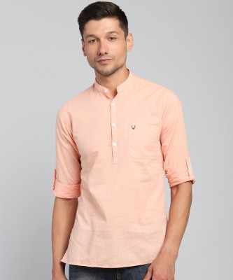 Allen Solly Men Solid Straight Kurta(Pink)