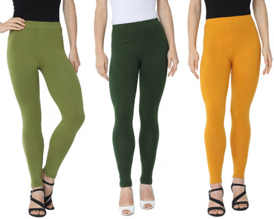 Hrinkar Ankle Length  Ethnic Wear Legging(Green, Dark Green, Yellow, Solid)