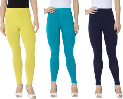 WEATHER CHANGER Ankle Length Ethnic Wear Legging(Yellow, Light Blue, Dark Blue, Solid)