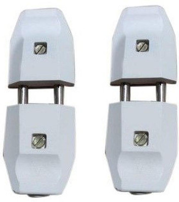 snehatrends Polycarbonate 2 pin Male-to-Female 6A Connector Plug Top for Electric Fittings (4 cm x 3 cm x 1cm,White)Set of 2 Plastic Light Socket(Pack of 2)