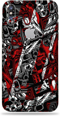 BUGGU Apple iPhone X Mobile Skin(Red,Black,silver)