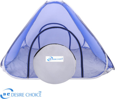 desire choice Polyester Adults Washable MOSQUITO NET HEAVY QUALITY OF IT'S COTTON CLOTHES FOLDING DOUBLE BED (BLUE) Mosquito Net(Blue, Tent)
