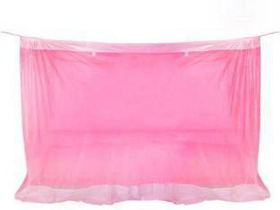 raj enterprises Nylon Adults Washable RJ_D_PINK_MOSQ NET Mosquito Net(Pink, Bed Box)