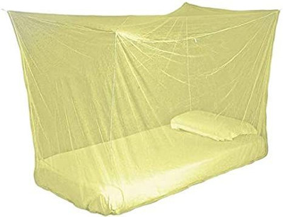 raj enterprises Nylon Adults Washable RJ_D_YELLOW_MOSQ NET Mosquito Net(Yellow, Bed Box)