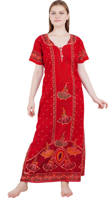 LDHSATI Women Nighty(Red)